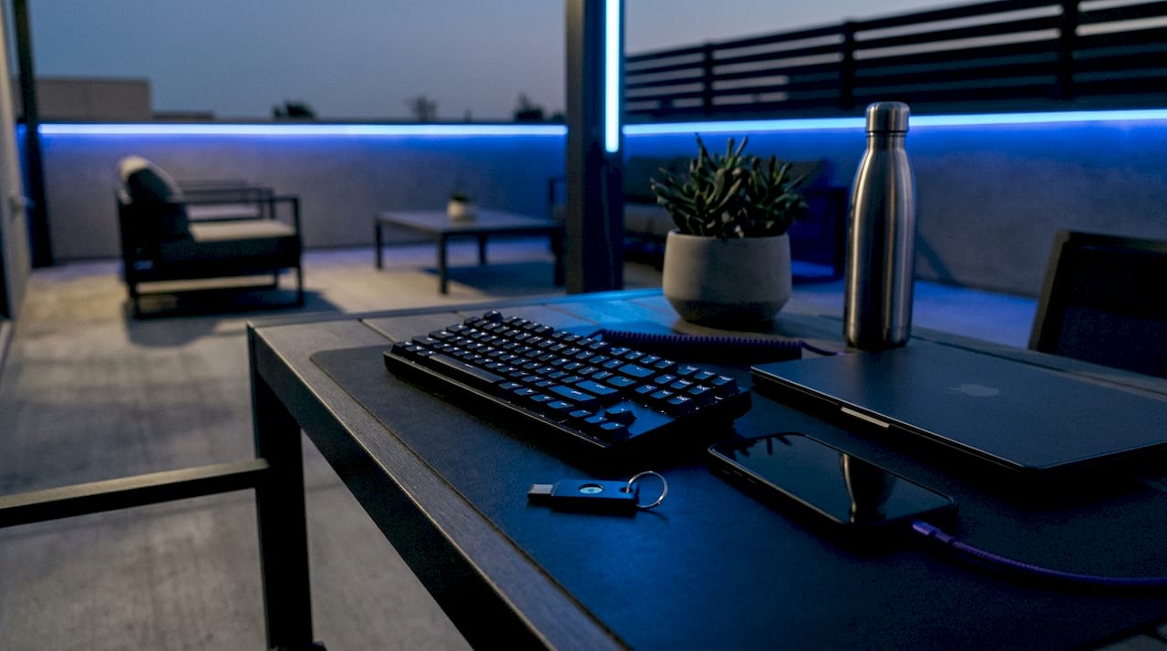 Secure crypto API key hardware token on desk