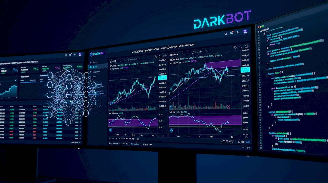 Man monitoring crypto portfolios in home office