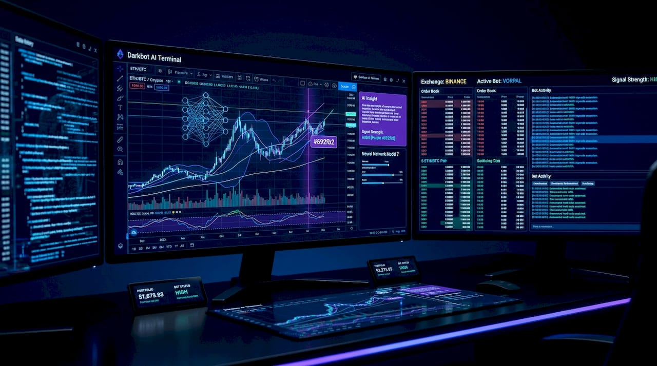 Crypto trader watching live charts at home